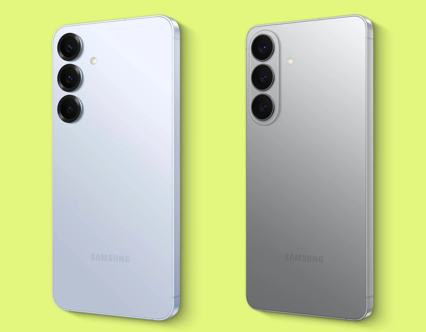 The camera arrays of the Galaxy S25+ and Galaxy S26+ are displayed side by side for comparison.
